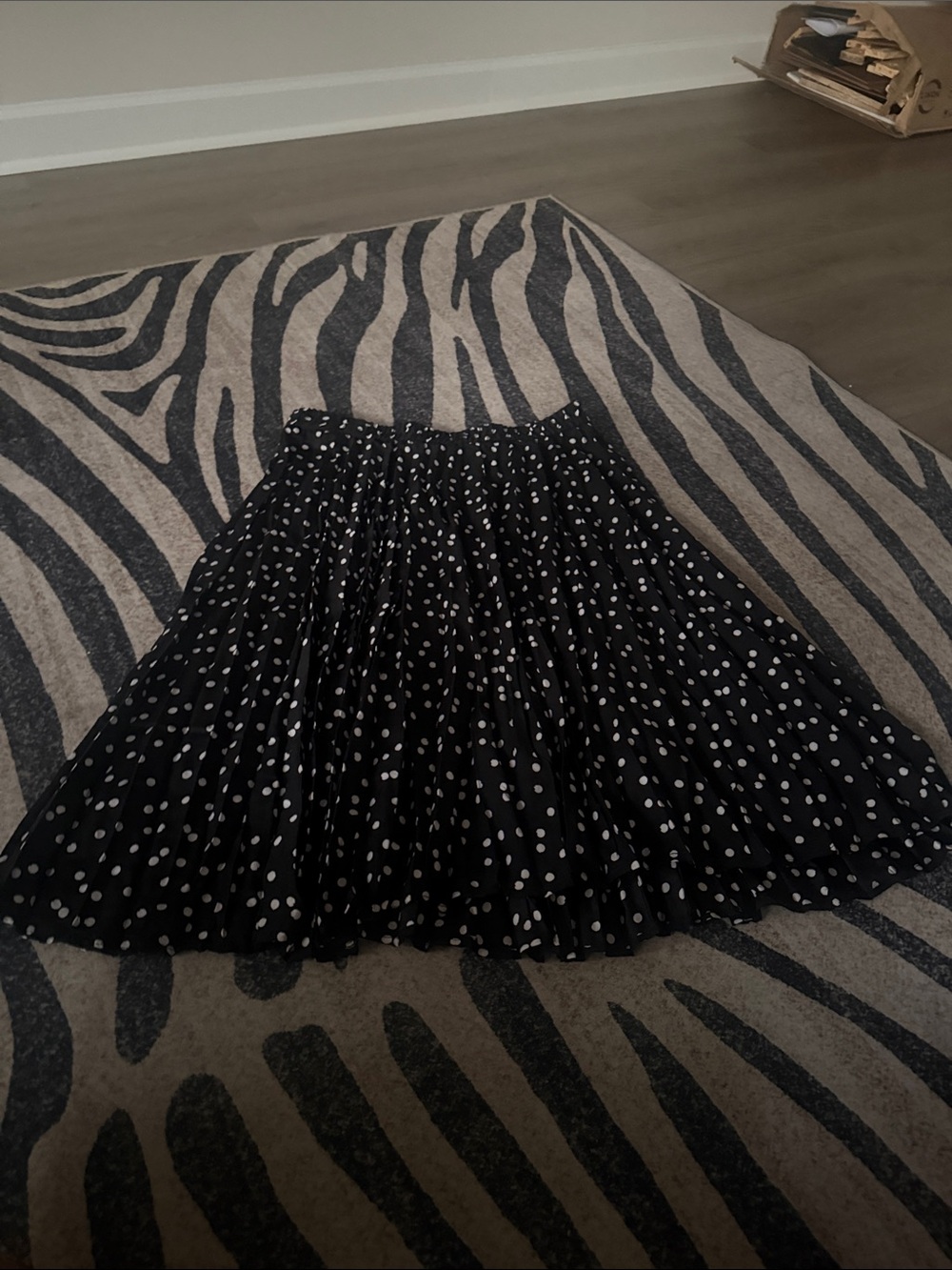 Time and Tru Black and White Polka Dot Skater Skirt